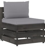 VidaXL 6-delige Loungeset met kussens grijs geïmpregneerd hout