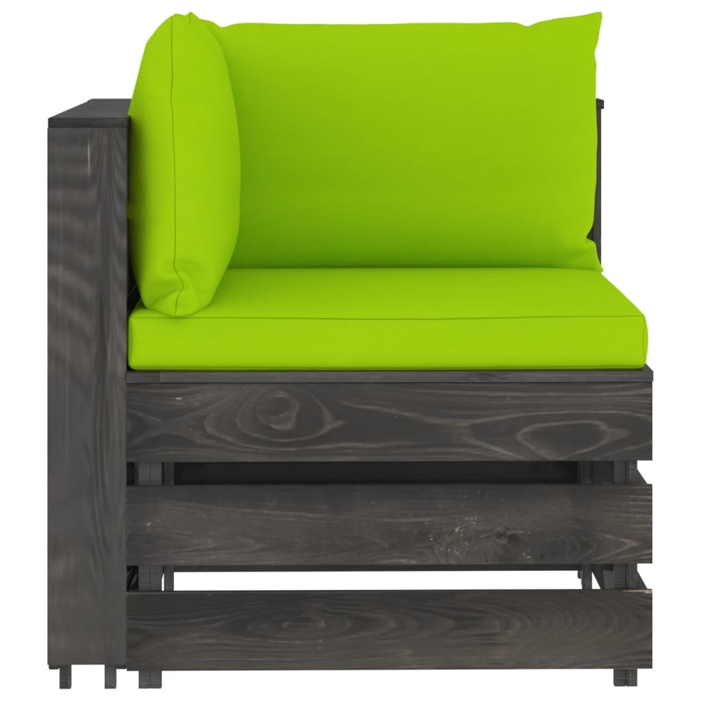 VidaXL 6-delige Loungeset met kussens grijs geïmpregneerd hout