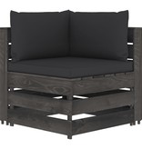 VidaXL 6-delige Loungeset met kussens grijs geïmpregneerd hout