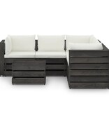 VidaXL 6-delige Loungeset met kussens grijs geïmpregneerd hout