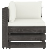VidaXL 6-delige Loungeset met kussens grijs geïmpregneerd hout
