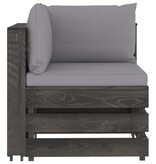 VidaXL 6-delige Loungeset met kussens grijs geïmpregneerd hout