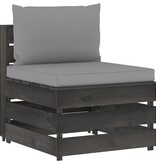 VidaXL 6-delige Loungeset met kussens grijs geïmpregneerd hout