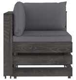 VidaXL 6-delige Loungeset met kussens grijs geïmpregneerd hout