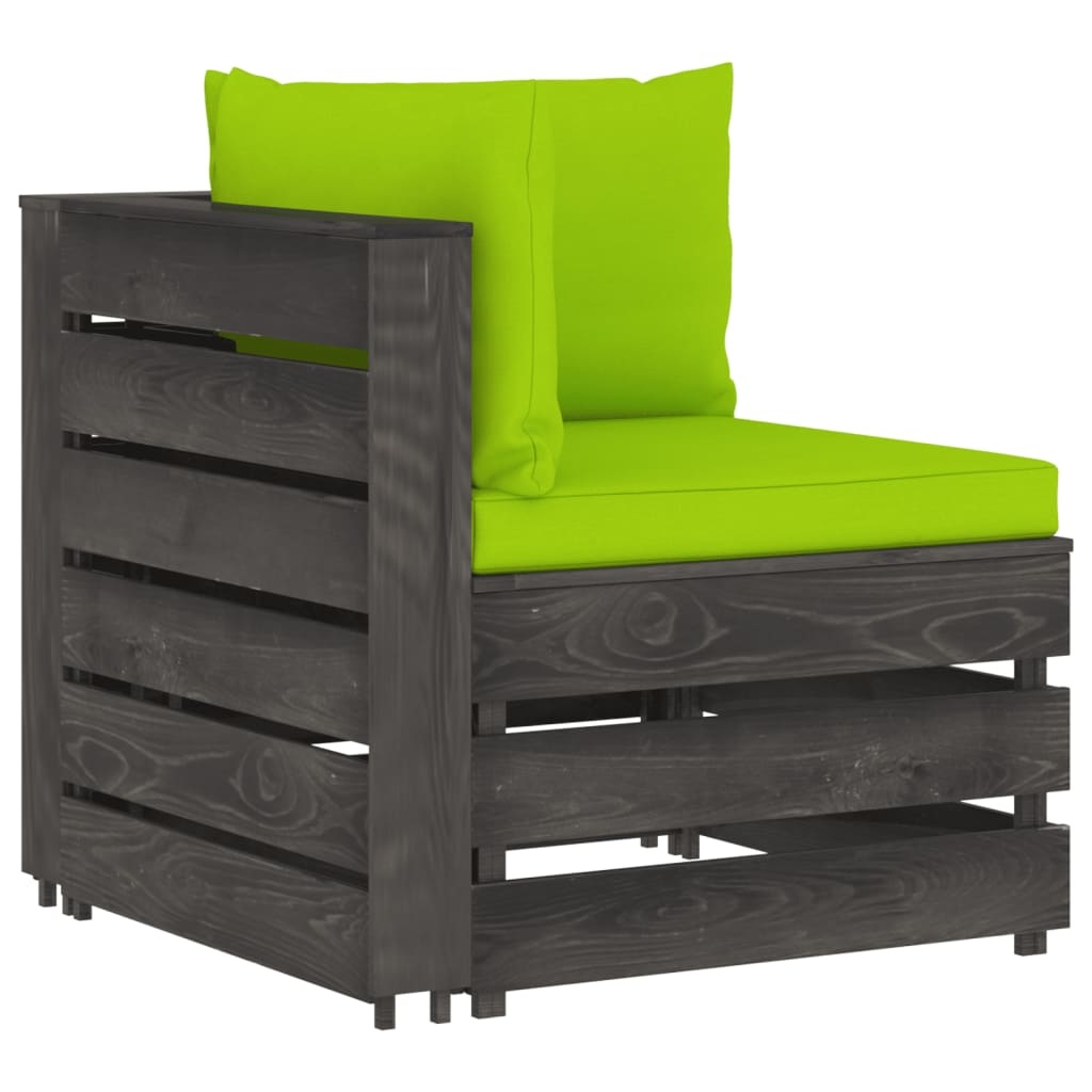 VidaXL 6-delige Loungeset met kussens grijs geïmpregneerd hout