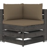 VidaXL 6-delige Loungeset met kussens grijs geïmpregneerd hout