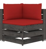VidaXL 6-delige Loungeset met kussens grijs geïmpregneerd hout