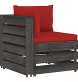 VidaXL 6-delige Loungeset met kussens grijs geïmpregneerd hout