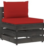 VidaXL 6-delige Loungeset met kussens grijs geïmpregneerd hout