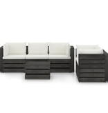 VidaXL 6-delige Loungeset met kussens grijs geïmpregneerd hout