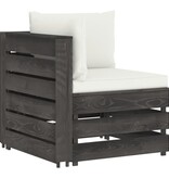 VidaXL 6-delige Loungeset met kussens grijs geïmpregneerd hout