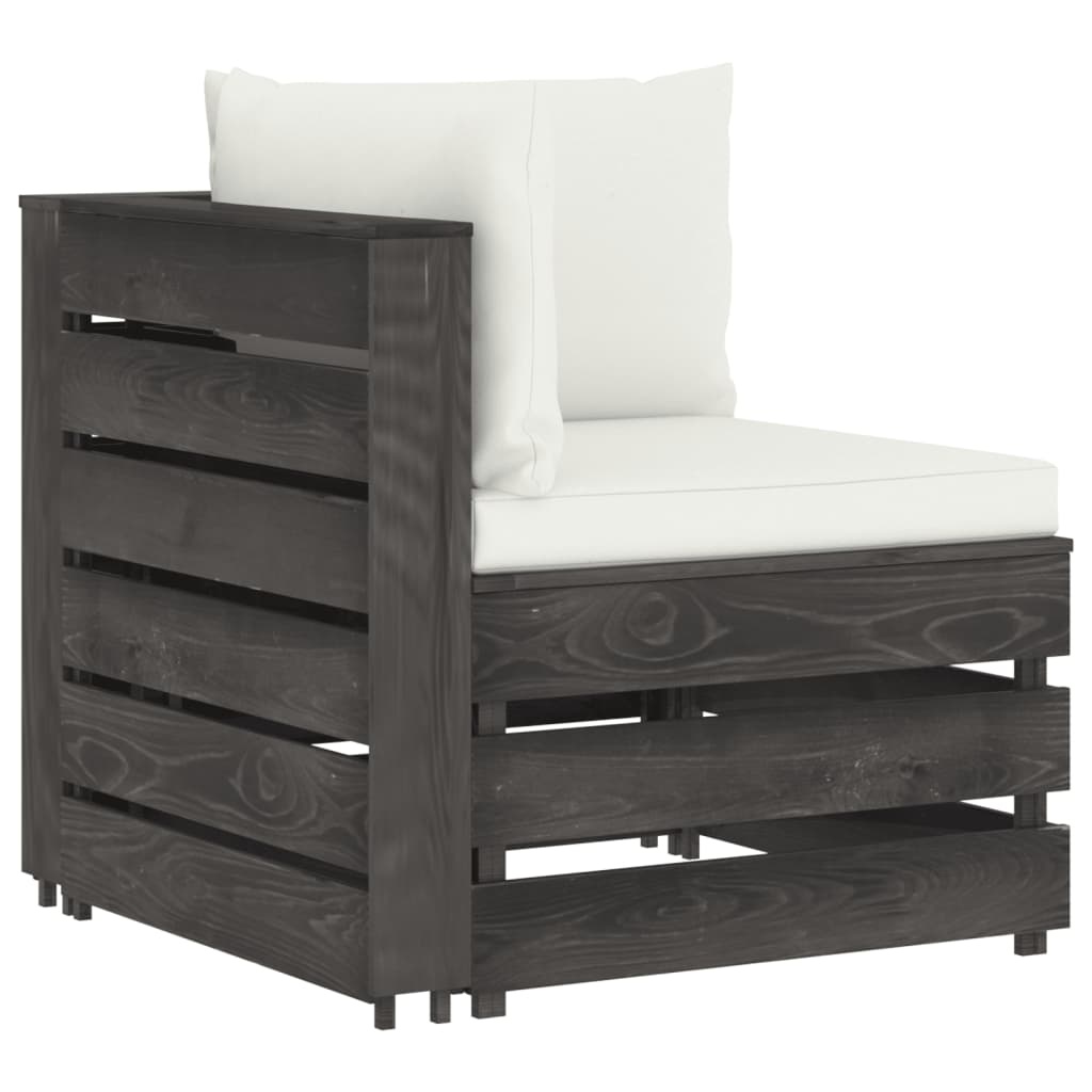 VidaXL 6-delige Loungeset met kussens grijs geïmpregneerd hout