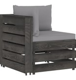 VidaXL 6-delige Loungeset met kussens grijs geïmpregneerd hout