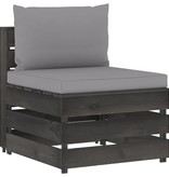 VidaXL 6-delige Loungeset met kussens grijs geïmpregneerd hout