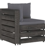 VidaXL 6-delige Loungeset met kussens grijs geïmpregneerd hout