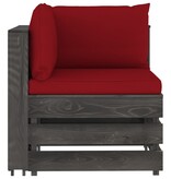 VidaXL 6-delige Loungeset met kussens grijs geïmpregneerd hout