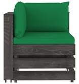 VidaXL 6-delige Loungeset met kussens grijs geïmpregneerd hout