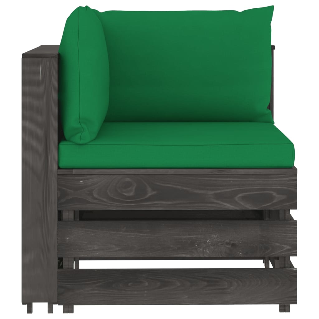 VidaXL 6-delige Loungeset met kussens grijs geïmpregneerd hout