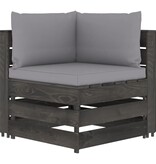 VidaXL 6-delige Loungeset met kussens grijs geïmpregneerd hout