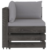 VidaXL 6-delige Loungeset met kussens grijs geïmpregneerd hout