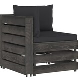 VidaXL 6-delige Loungeset met kussens grijs geïmpregneerd hout