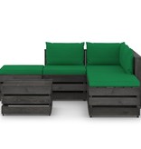 VidaXL 6-delige Loungeset met kussens grijs geïmpregneerd hout