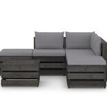 VidaXL 6-delige Loungeset met kussens grijs geïmpregneerd hout
