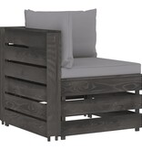 VidaXL 6-delige Loungeset met kussens grijs geïmpregneerd hout