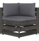 VidaXL 6-delige Loungeset met kussens grijs geïmpregneerd hout