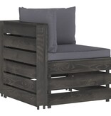 VidaXL 6-delige Loungeset met kussens grijs geïmpregneerd hout