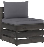VidaXL 6-delige Loungeset met kussens grijs geïmpregneerd hout