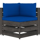 VidaXL 5-delige Loungeset met kussens grijs geïmpregneerd hout