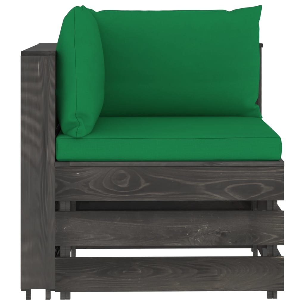 VidaXL 5-delige Loungeset met kussens grijs geïmpregneerd hout