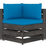 VidaXL 5-delige Loungeset met kussens grijs geïmpregneerd hout
