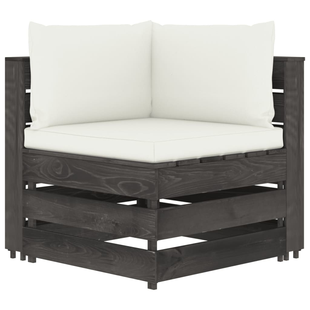 VidaXL 5-delige Loungeset met kussens grijs geïmpregneerd hout
