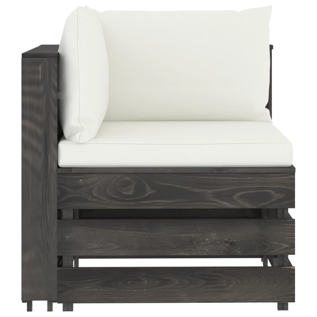 VidaXL 5-delige Loungeset met kussens grijs geïmpregneerd hout