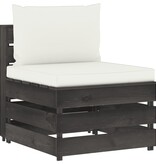 VidaXL 5-delige Loungeset met kussens grijs geïmpregneerd hout