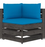 VidaXL 5-delige Loungeset met kussens grijs geïmpregneerd hout