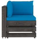 VidaXL 5-delige Loungeset met kussens grijs geïmpregneerd hout