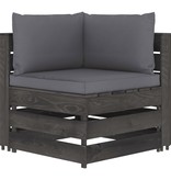 VidaXL 5-delige Loungeset met kussens grijs geïmpregneerd hout