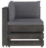 VidaXL 5-delige Loungeset met kussens grijs geïmpregneerd hout