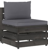 VidaXL 5-delige Loungeset met kussens grijs geïmpregneerd hout