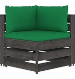 VidaXL 3-delige Loungeset met kussens grijs geïmpregneerd hout