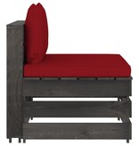 VidaXL 3-delige Loungeset met kussens grijs geïmpregneerd hout