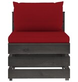 VidaXL 3-delige Loungeset met kussens grijs geïmpregneerd hout