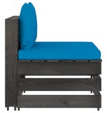 VidaXL 3-delige Loungeset met kussens grijs geïmpregneerd hout