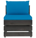 VidaXL 3-delige Loungeset met kussens grijs geïmpregneerd hout