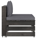 VidaXL 3-delige Loungeset met kussens grijs geïmpregneerd hout
