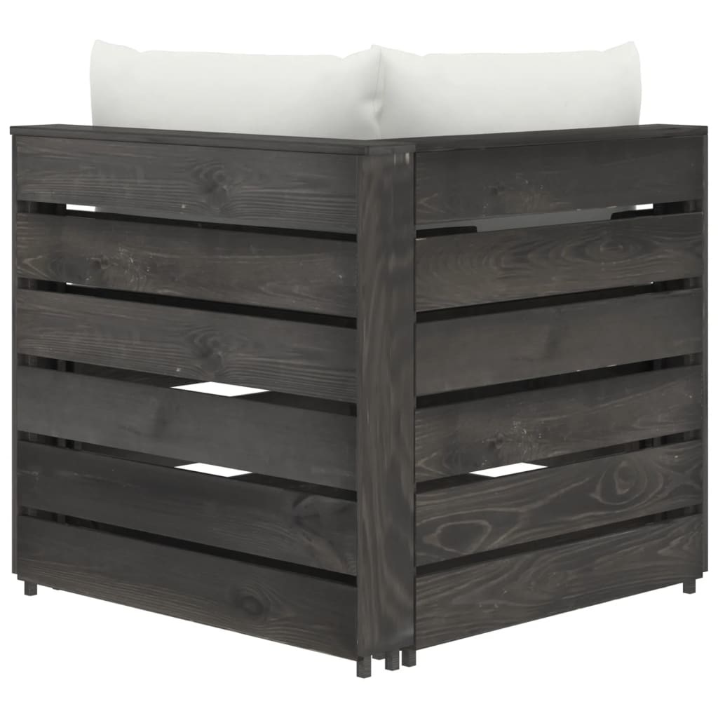 VidaXL Tuinbank 2-zits met kussens grijs geïmpregneerd hout