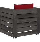 vidaXL 2-delige Loungeset met kussens grijs geïmpregneerd hout